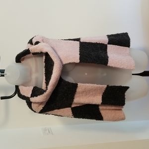 SUSS Women's Sweater Poncho One Size Ladies Pale Pink & Black mix